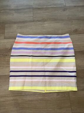 Lord & Taylor Striped Pencil Skirt in Yellow, Purple, Pink, Black size 20